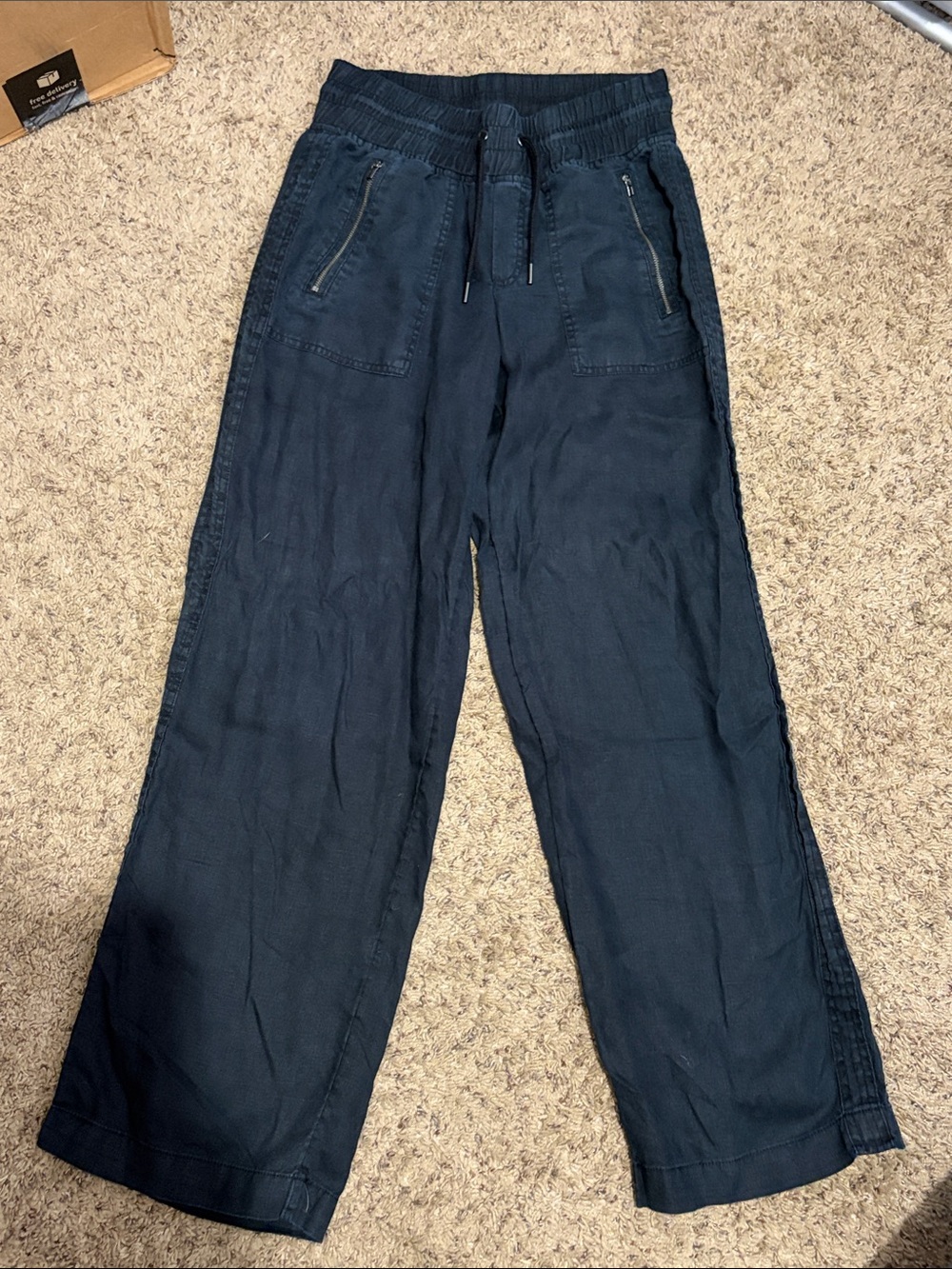 Athleta Linen Black Pant Size 6
